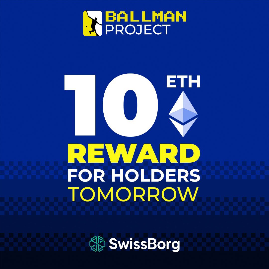 10 ETH for holders ramdomly tomorow 🚀🎾✅💸
<a href="/stanwawrinka/">Stanislas Wawrinka</a> 
<a href="/swissborg/">SwissBorg</a>