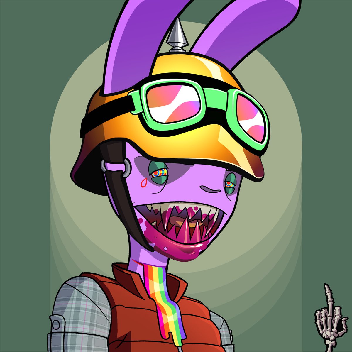 FireBendingNFT's tweet photo. @superplastic This yellow has been one of my favs ngl, love the fangs and eye coloring #NFT https://t.co/zH8rekDLtl