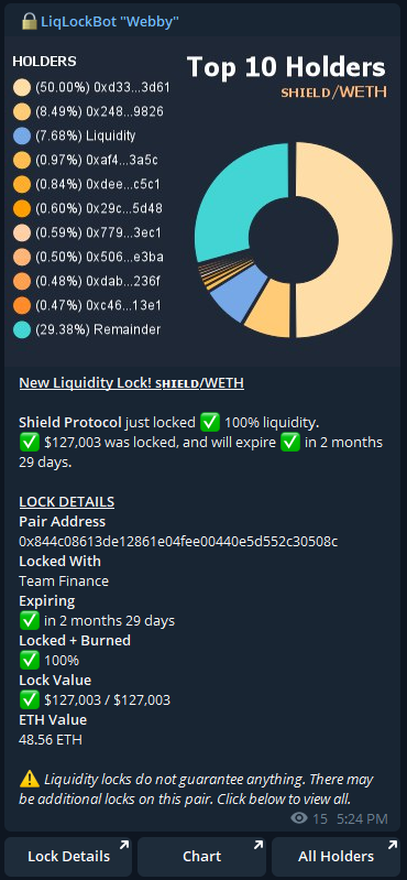 token_project's tweet photo. Make informed trading decisions. Automatically get notified of new liquidity locks.

Subscribe on telegram: https://t.co/VBXJTTu4th
Use the public discord bot: https://t.co/rVqm8Vittm

#MCC #SAITAMA #FLOKI #MRI #ZINU #APOLLO #X2Y2 #SHINJA #CHEDDA #PARMA #METIS #SHIBDOGE #TERA https://t.co/FL5od0lWqk