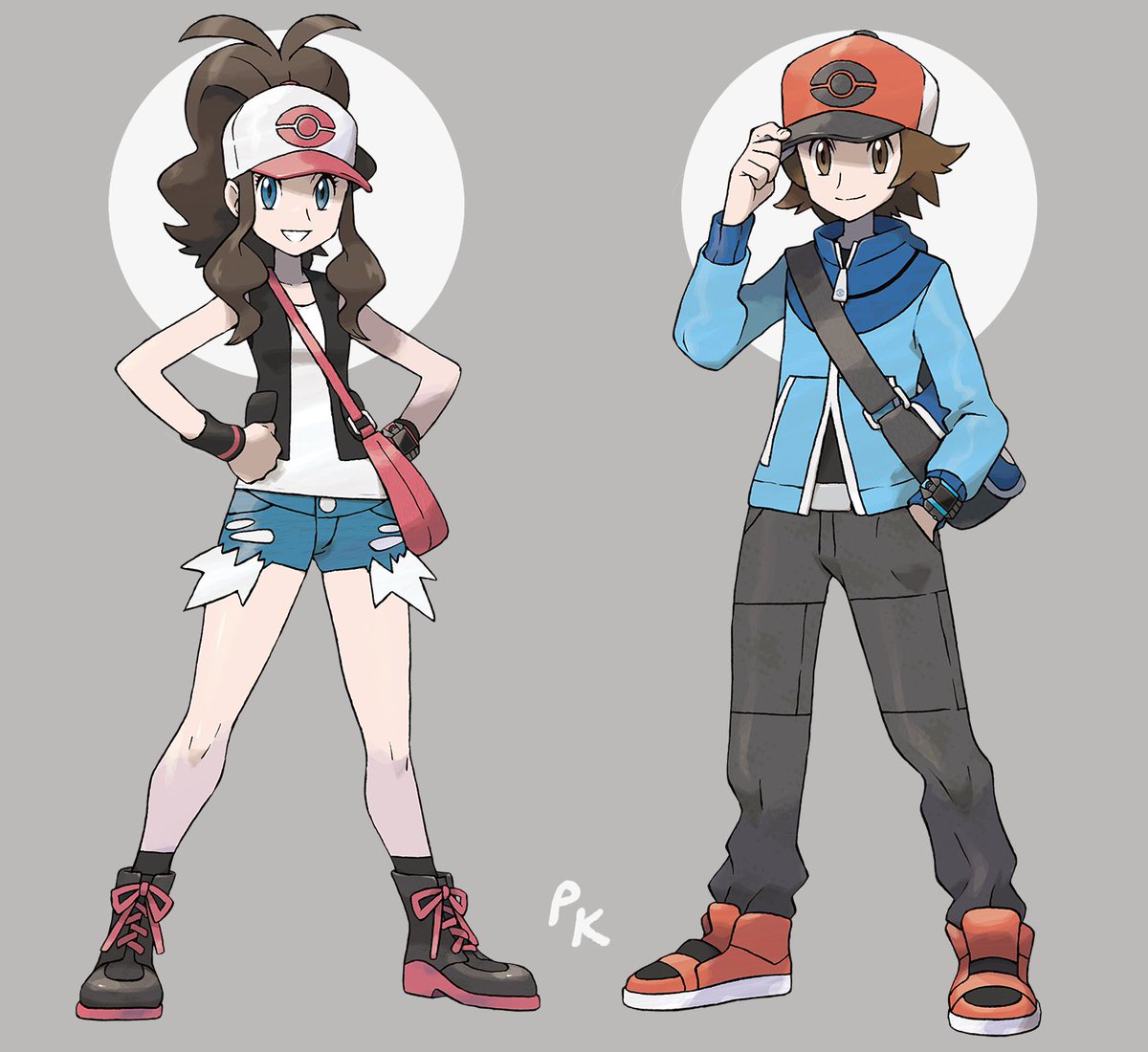 トウヤ(ポケモン) ,トウコ(ポケモン) 「both w the original fits 」|kae 💌🖋のイラスト