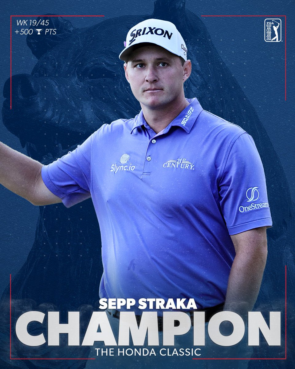 PGATOUR's tweet image. The first Austrian to win on TOUR! 🇦🇹🏆 

@SeppStraka is victorious @TheHondaClassic.