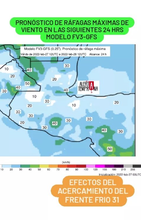 AlertaGt502's tweet photo. Actualización
27/02/22

La Vaguada asociada al #FrenteFrio31 dejará acumulados totales de lluvia hasta de 150mm en #AltaVerapaz #Quiché 75mm en #BajaVerapaz 50mm en #Huehuetenango #Izabal #Zacapa y la #BocaCosta 

Viento de hasta 40kmh en #Jutiapa #SantaRosa

#ClimaGt #TráficoGt https://t.co/fJCnlIGbvB