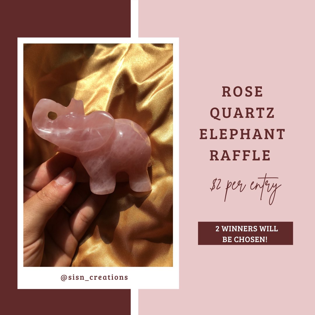For just $2, this elephant could be yours! Entry rules are as follows: 

- must follow <a href="/sisn_creations/">sister nature 💚✨</a> ✨ 
- like this post &amp; tag your bestie 
- send entry fee to: 
$sisnaturescreations (cashapp) 
@ BodyGlamWithT (venmo) 

&amp; that’s it! 💓