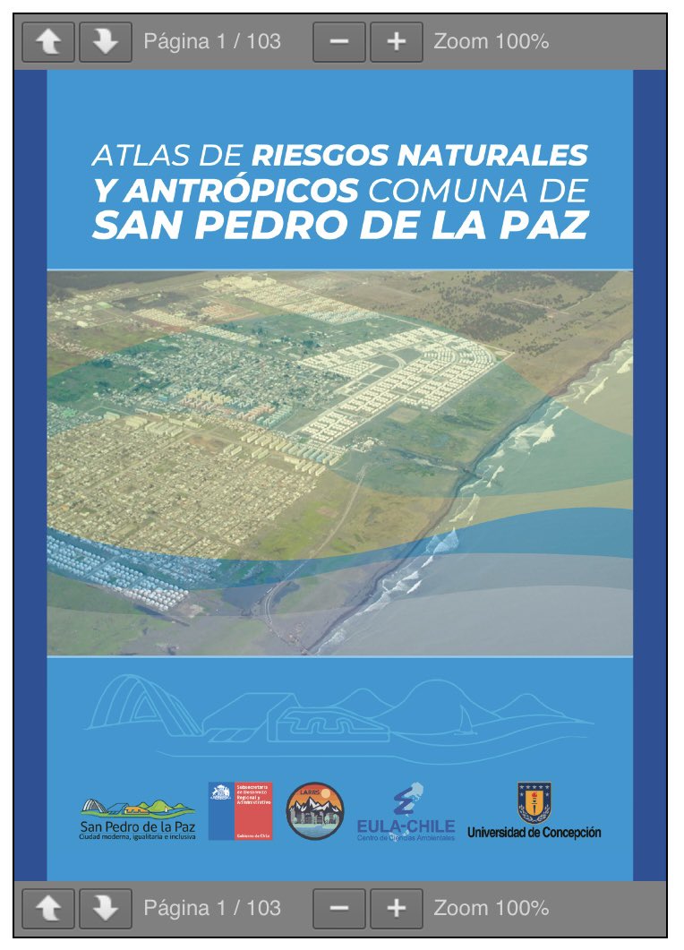 VbetancurS's tweet photo. A propósito de la conmemoración del #Terremoto #27Feb les comparto el Atlas de riesgos naturales y antrópicos realizado por @centroeula para #SanPedrodelaPaz. Lectura necesaria para conocer los riesgos de nuestra comuna. ➡️ https://t.co/noXPhHfTzv #cat8 #biobio https://t.co/FjuywVtJ4t