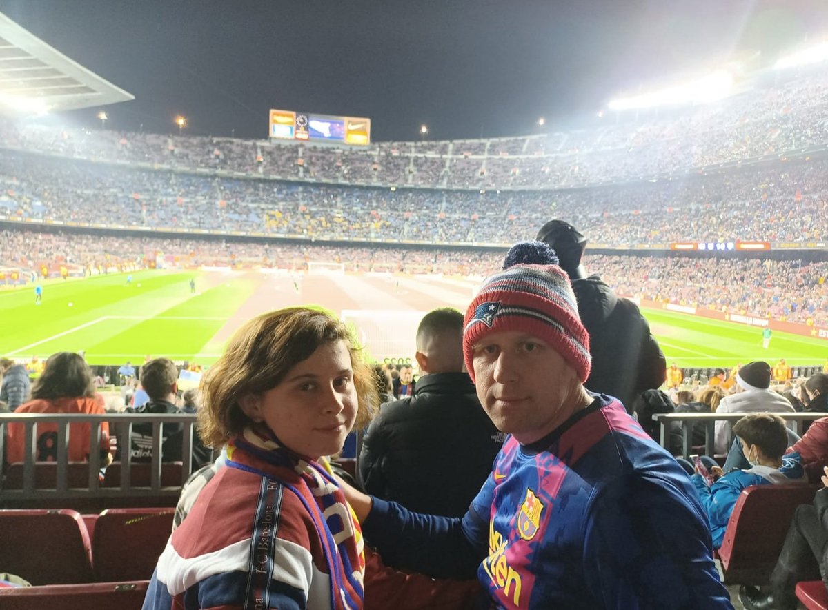 ShaneMcCaffrey6's tweet photo. Instead of an 18th birthday party my daughter Shayna wanted to come here and support the club in their hour of need. The boys on the pitch didn't disappoint. She left the stadium with tears rolling down her face. I cannot thank Xavi Hernández or @fcbarcelona enough. #viscaBarça https://t.co/HqrrvasbCJ