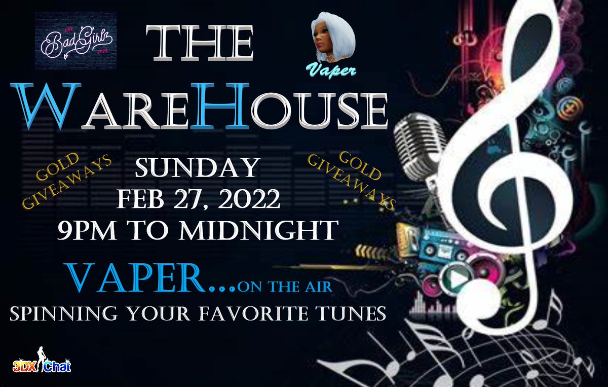 BurleighDj's tweet photo. Come out to The WareHouse Tonight Hosted by Vaper. Great Friends Great Music. Come Party with Us in 3dxchat https://t.co/u6bRFzvgqR