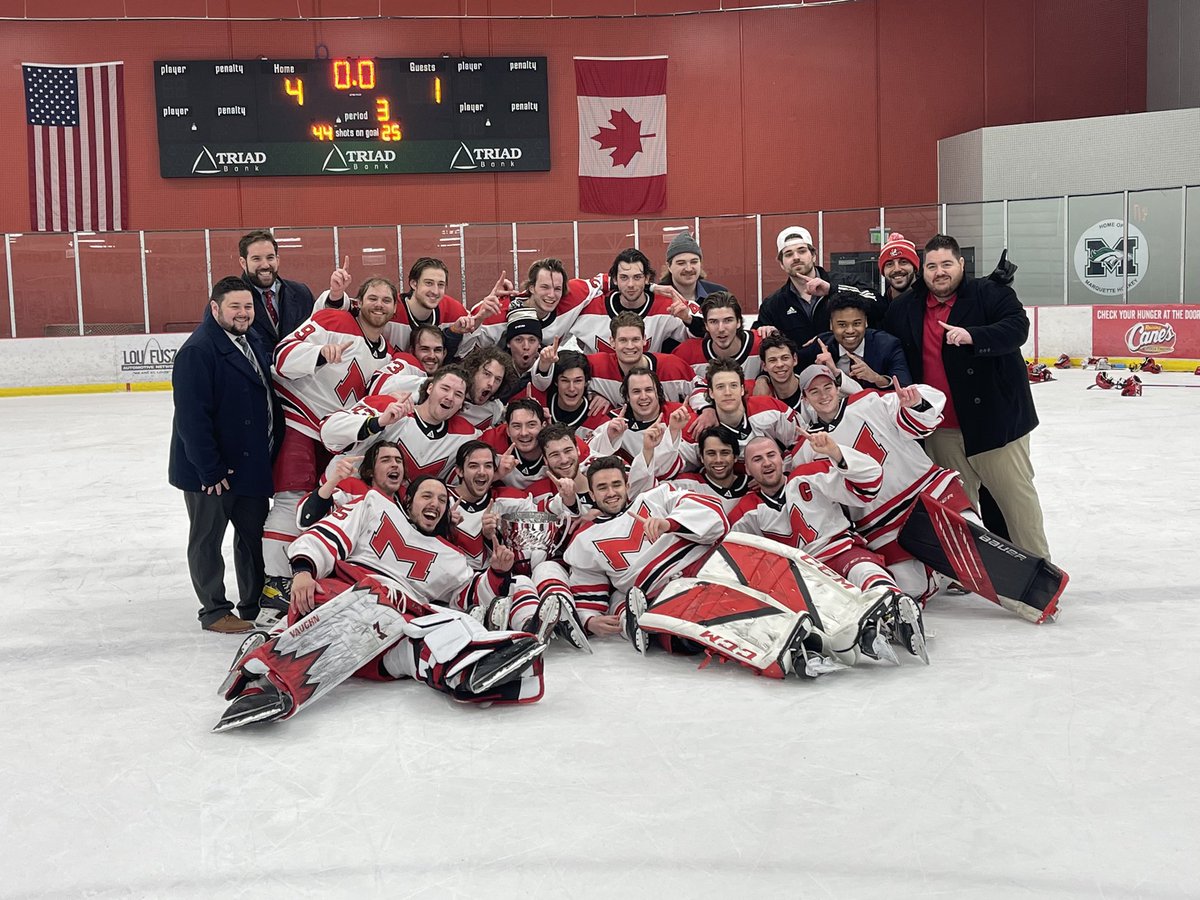 ACHAMensD1's tweet photo. MCH PLAYOFF CHAMPIONS: Maryville University.  

Tournament MOP, F #27 Luke MacLeod, Maryville https://t.co/7w6hwzOA1h