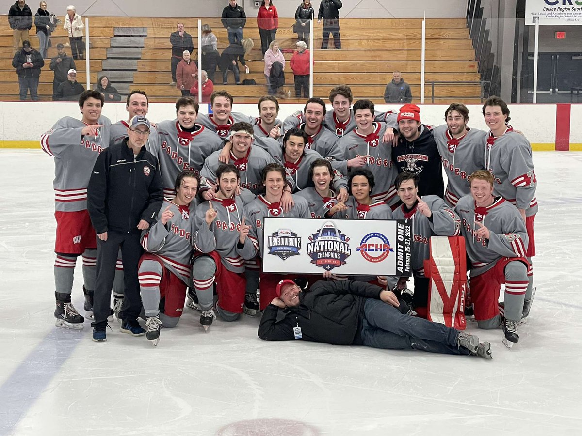 WIClubHockey's tweet photo. Natty bound! First time in history! #onwisconsin #hockeyfightscancer 10 seed who? https://t.co/XzMWHU1hs3