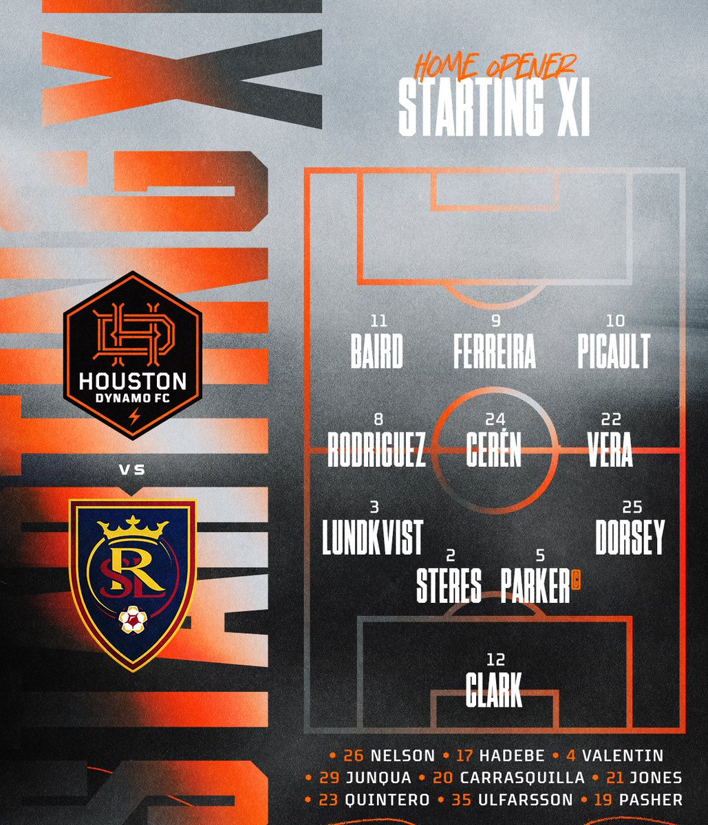 HoustonDynamo's tweet photo. We back, Houston.

Here's our squad for this evening 😤

#HoldItDown https://t.co/VNKHaudFOh
