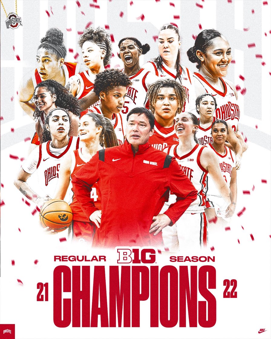 BarstoolOSU's tweet photo. BIG TEN REGULAR SEASON CHAMPS FOR THE LADIES!!! 🏆🏀 @OhioStateWBB https://t.co/91z6b3ES3K
