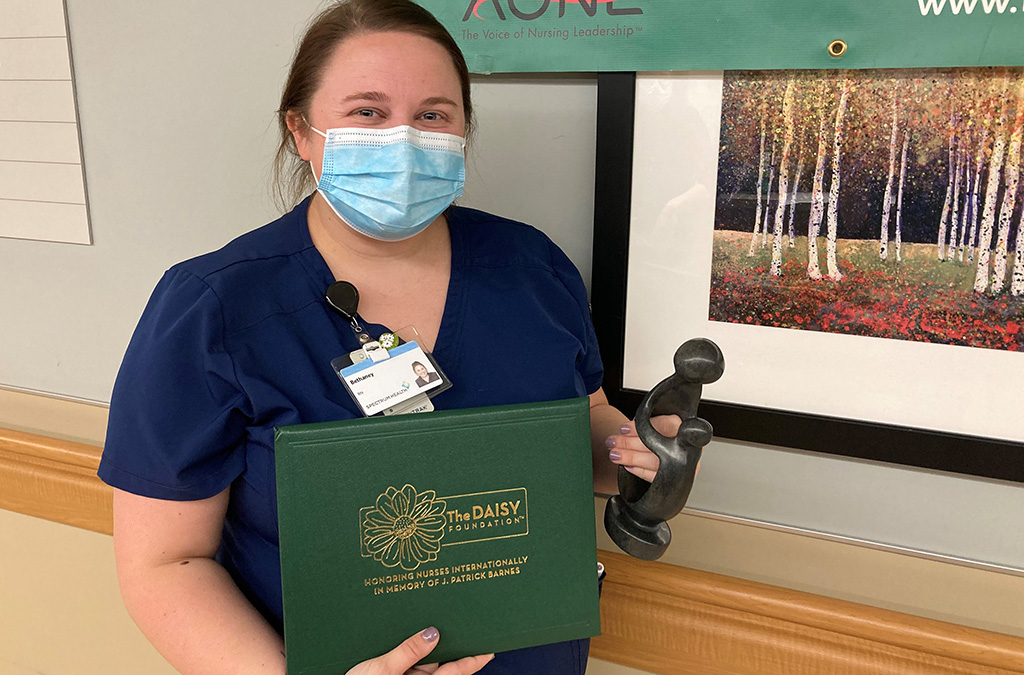 SpectrumHealth's tweet photo. Congratulations to Bethaney Webster, RN, for recently being named a DAISY award winner for exceptional care provided to patients in the neurosciences program at Butterworth Hospital. You make a difference every day. #TeamSpectrumHealth https://t.co/KB0tmCTjRw