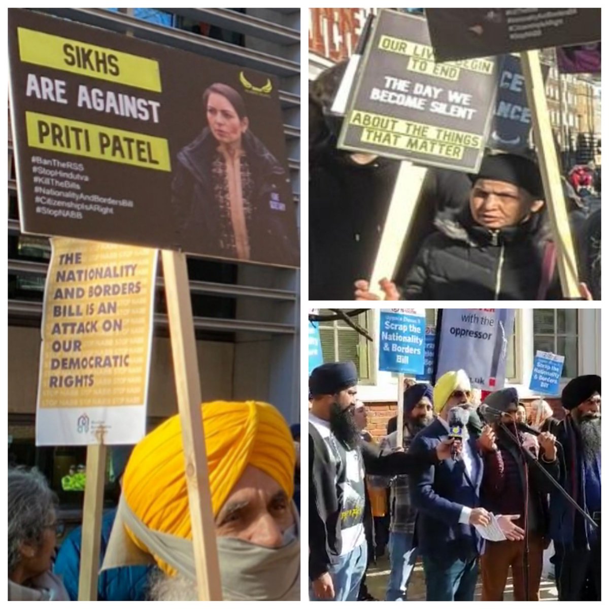 Thousands attended the protest today against the #NationalityandBordersBill

Here are some pictures taken from the protest

Look forward to attending more protests with @LetsStopC9 and others 🙏

#BanTheRSS
#KillTheBills
#CitizenshipIsARight
#STOPNABB 
#BordersBill
#StopHindutva