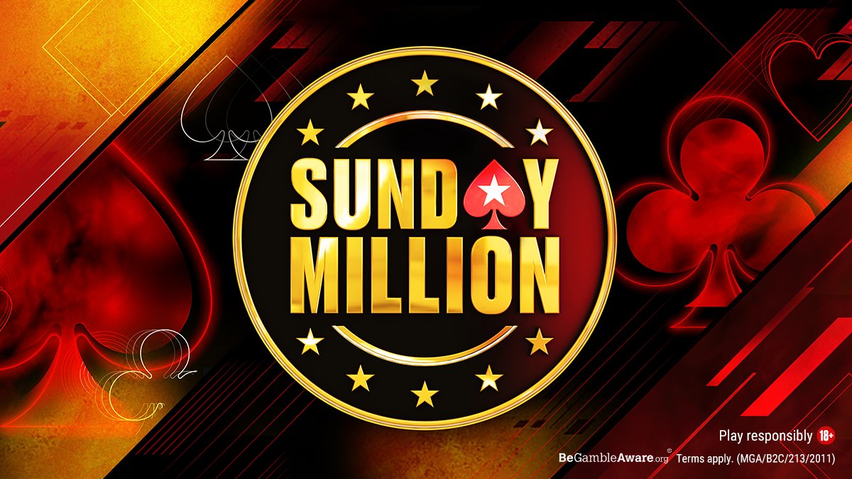 PokerStarsUK's tweet photo. 💥Ten $5.50 tickets to be won 💥 

♣️ ♦️ Predict the suit of the final river card in this week's Sunday Million ♥️ ♠️ 

Reply with [StarsID] + #SundayMillion by Mon, 18:00 GMT.

T&amp;Cs: https://t.co/F1lUkFL0qu https://t.co/aJOlGRZnHl