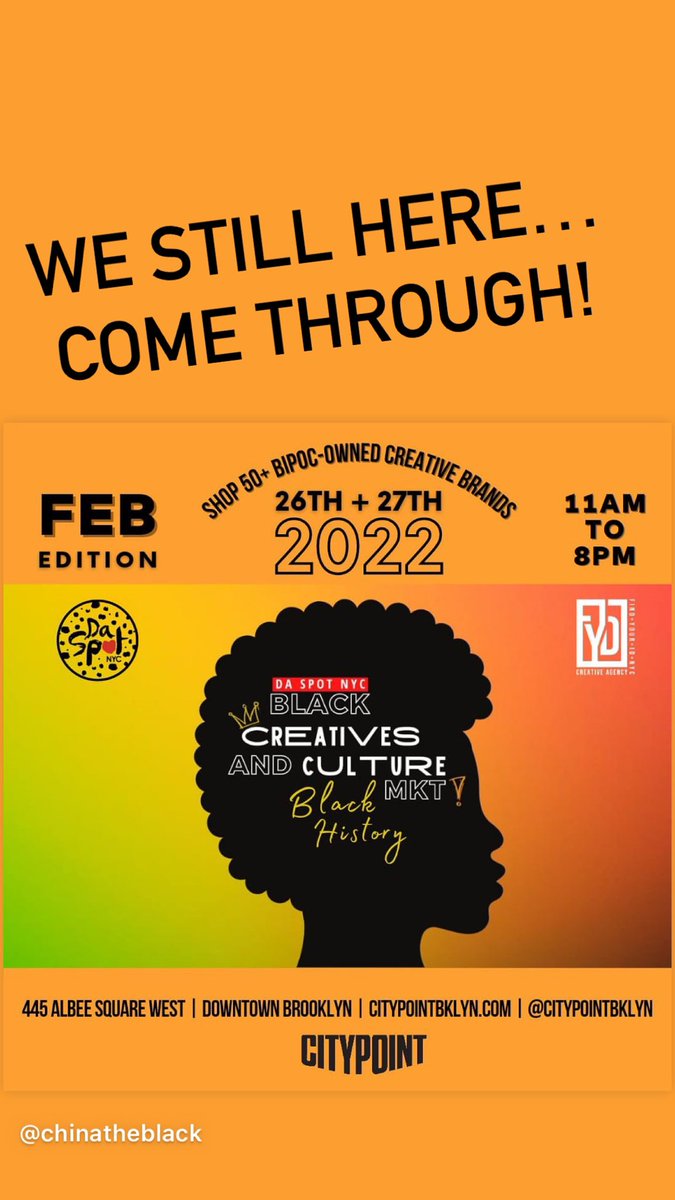 ItsShidaB's tweet photo. We here all day @rebelchicnyc Pull Up! 
COME THRU &amp; SUPPORT &amp; RETWEET THIS PLEASE! 💜
#WhereBrooklynAt #ShopSmall #CreativesAndCultural #BlackCreatives #Jewelry #Handmade #Leather #BHM 
#AlBeeSquareMall #BROOKLYN
#CityPoint #DaSpot #RebelChicNYC #Support https://t.co/HL2gb5Bduv