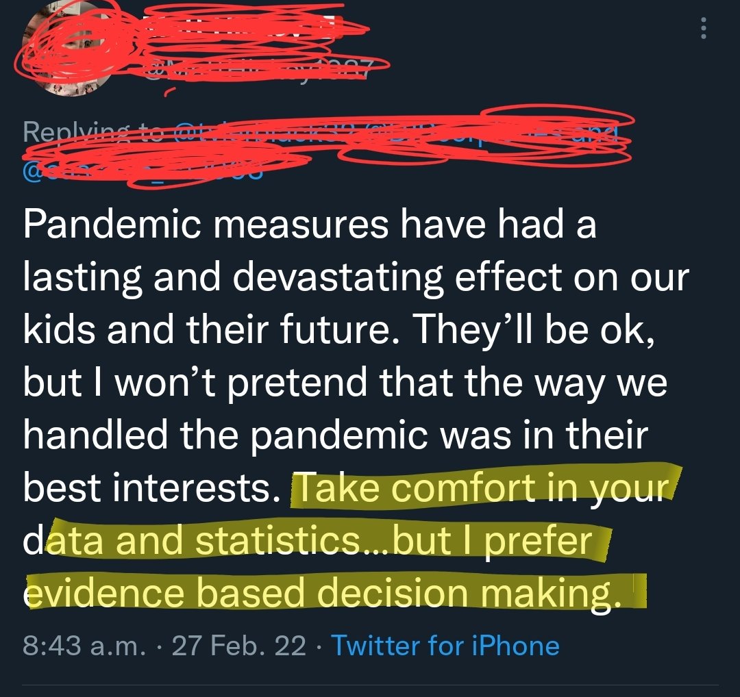 tylerblack32's tweet photo. "I'm wrong, damn the data and statistics, I prefer evidence."
Literally did a spit take. https://t.co/X0Jy7tUKzh