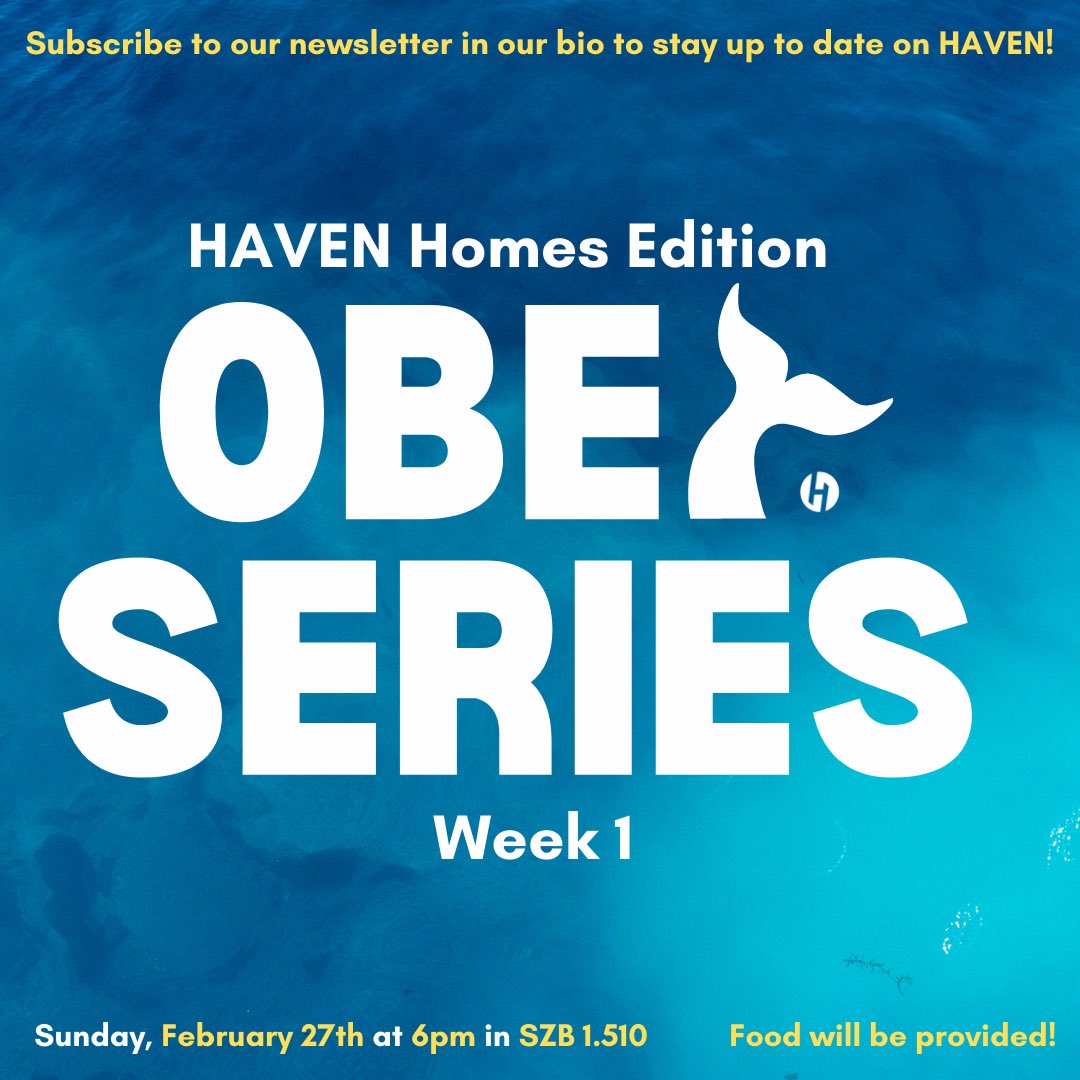 Join us TODAY as we start our Obey Series during #havenhomes! 🥳 See you at 6pm in SZB 1.510
•
•
•
#studentfellowship  #atxevents #youngchristians #UT22 #UT23 #UT24 #UT25