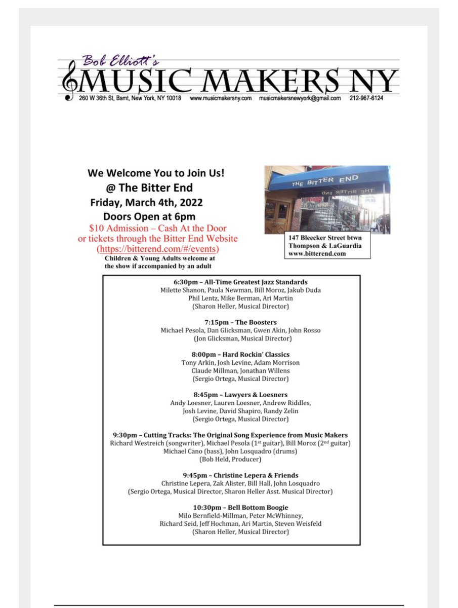 First show back at the house that began the careers of Bob Dylan, Joni Mitchell, &amp; Jimi Hendrix. Everyone more than ready to play for real people again. Be one of those people and share this special event with us.