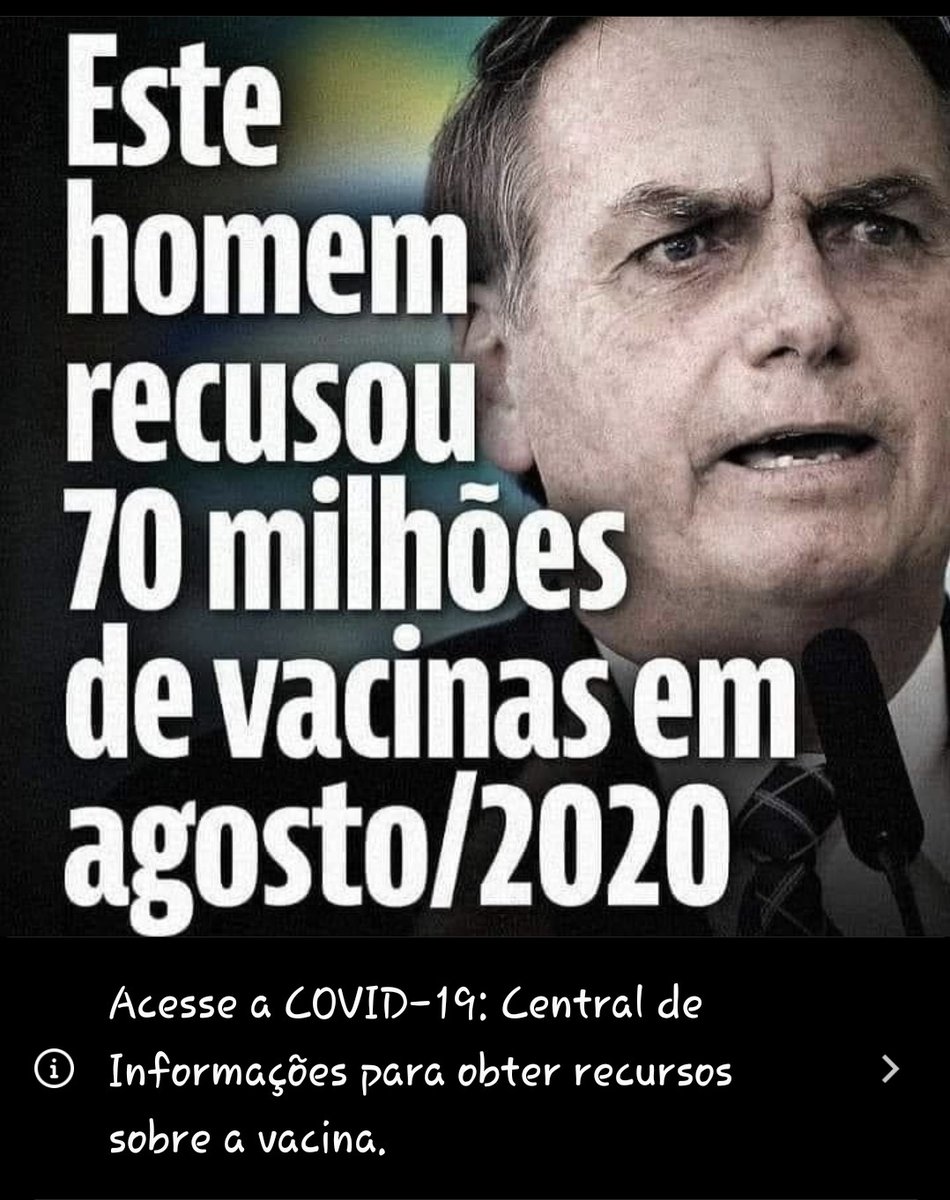 FodasseBozo's tweet photo. Se esse energumeno tivesse comprado a vacina em agosto de 2020, meu filho não teria morrido em março de 2021 https://t.co/mNNaWPdZ7X