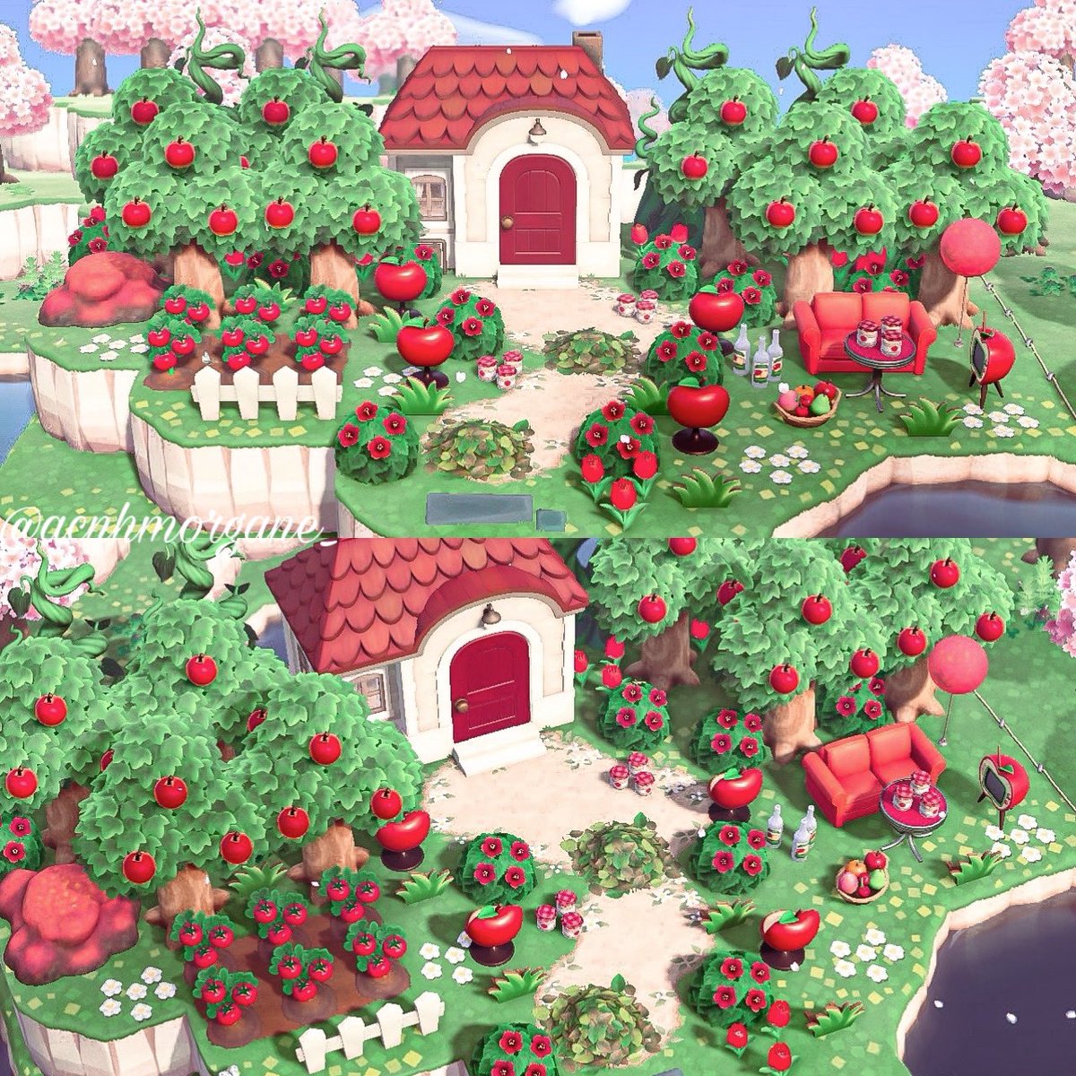 ACNHMorgane_'s tweet photo. A red garden for Apple 🍎🐞

#AnimalCrossing #ACNH #HHP https://t.co/pMCq9p8fTN