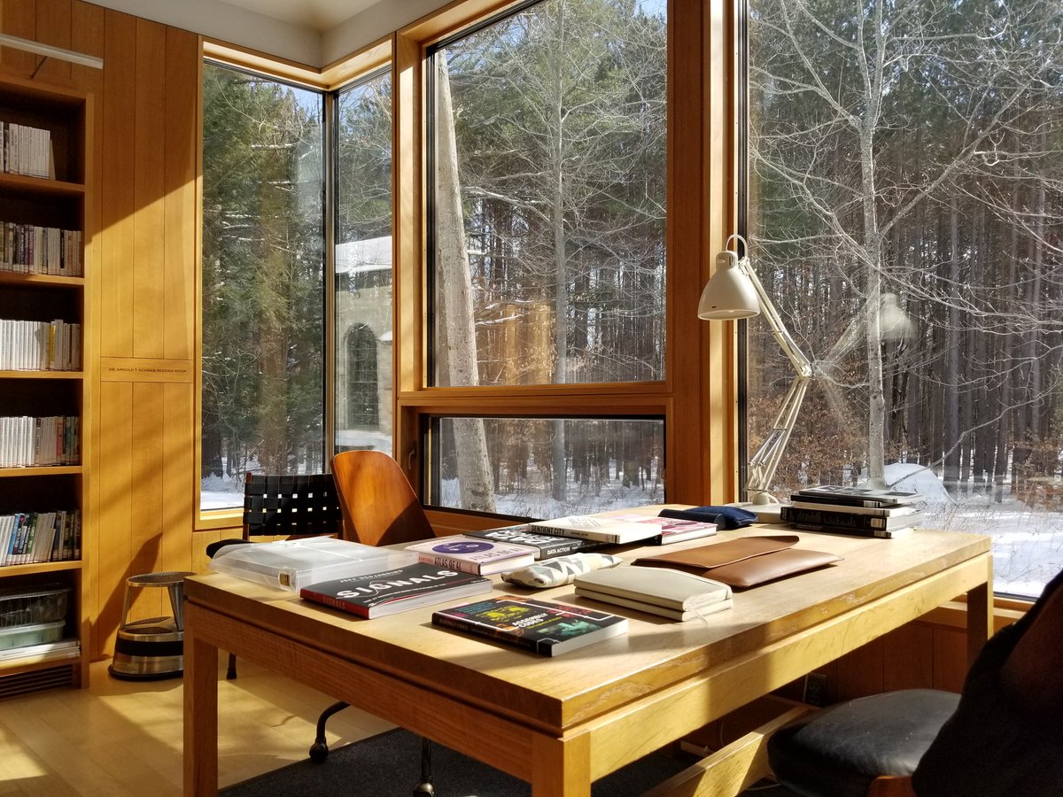 W_W_F's tweet image. Still at awe to be inspired &amp;amp; surrounded by so many peers who have trekked the same @macdowell1907 path in this Todd Williams Billie Tsien Architects designed library. Working on edits for my mixed media #digitalSTRUCTURES book project. 

#MadeAtMacdowell #MacdowellResidency
