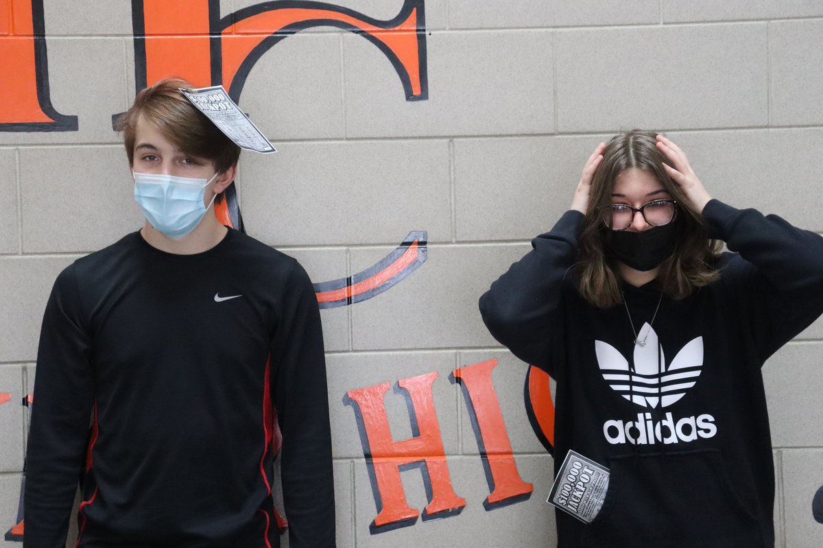 HCJuniorHigh's tweet photo. Congratulations to these 8th Grade students for winning the Superlative Award for Most Likely to Win the Lottery and Lose the Ticket - Jaden Simmer and Bella Cancilla. #IMPACTStudents https://t.co/ghIAQn2Y8I