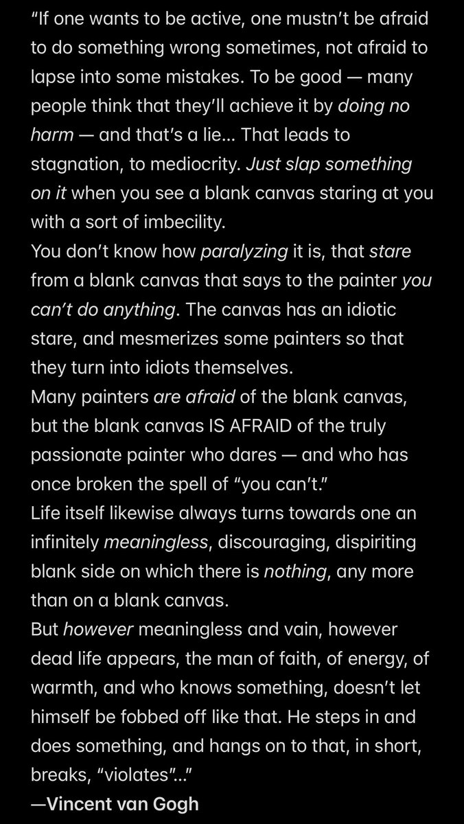 yasseraddabbagh's tweet photo. Today’s #QuoteOfTheDay is an amazing and touching passage from a letter that #VincentVanGogh had written to his brother Theo, in which he expressed his perspective on the stupidity of avoiding all risk in life. https://t.co/rUdIcJXSnd