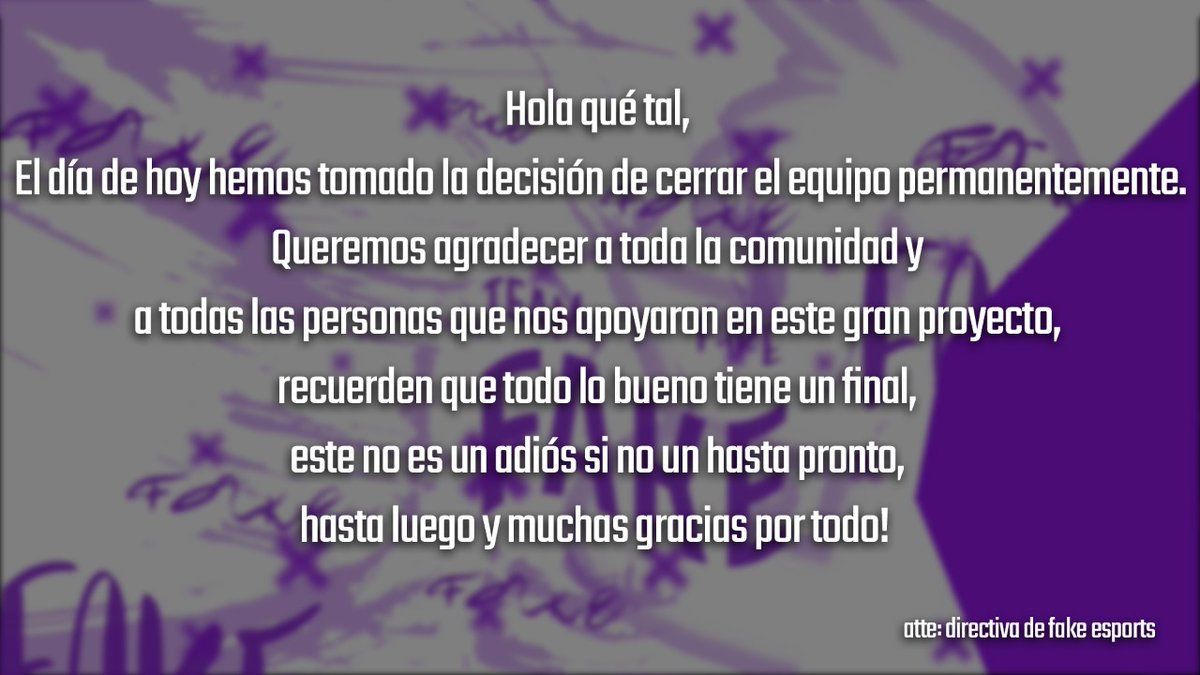 Heavygodtv_2's tweet photo. 📝| Comunicado oficial de la parte de FaKe Esports. https://t.co/CI7Hdv4dGn