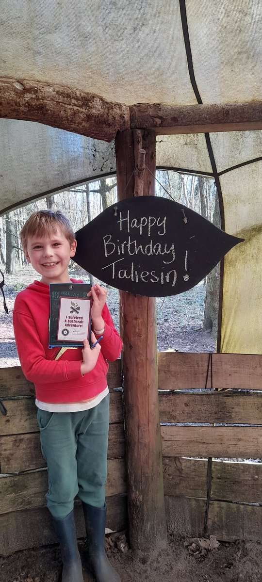 Big smiles for today's birthday #bushcraft adventurers, and a great way to round off half term 😀