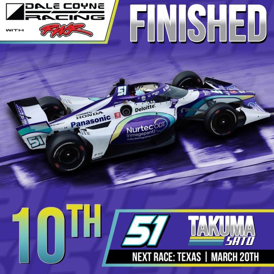 RickWareRacing's tweet photo. Great start with @TakumaSatoRacer with a top ten! https://t.co/tVwH6NnMYR