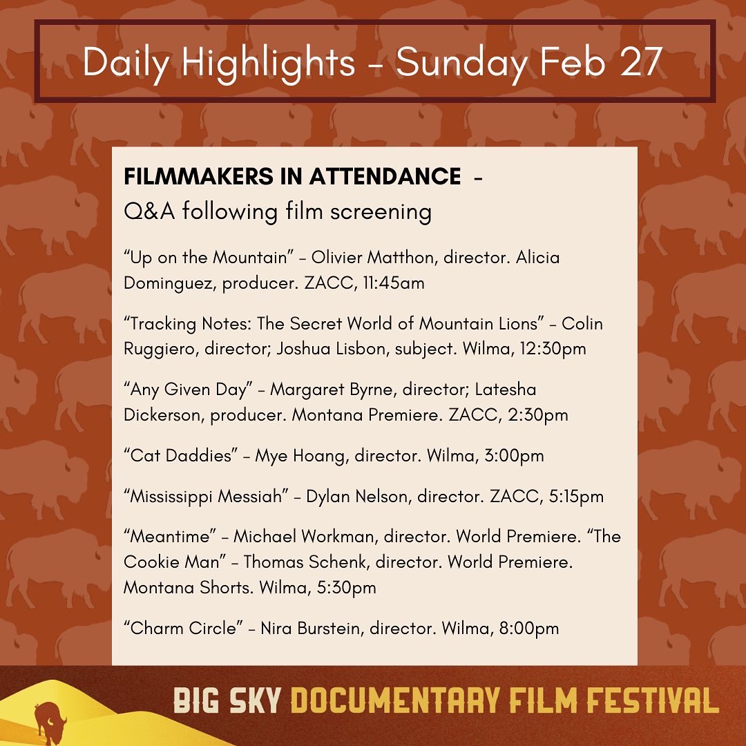 BigSkyDocFest's tweet photo. #bigskydocfest Highlights of the day ✨🦬

#bsdff #bsdff22 #missoula #montana #bigsky #filmfestival https://t.co/k0hDS7S0SK