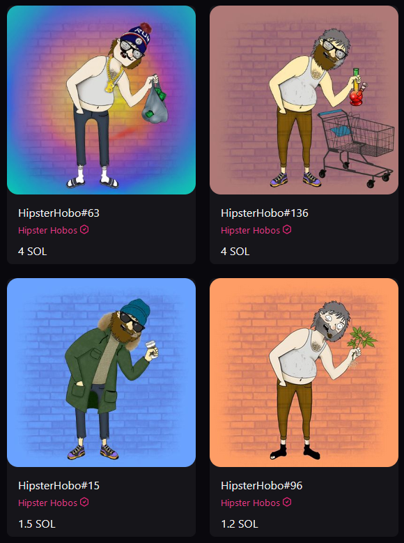 There are 250 hobos and each one of them has a story to tell! Go get yours on magiceden.io/marketplace/hi…

hipsterhobos.com/gallery

#nft #solananft #solana #magiceden #nftart @MagicEden_NFT
