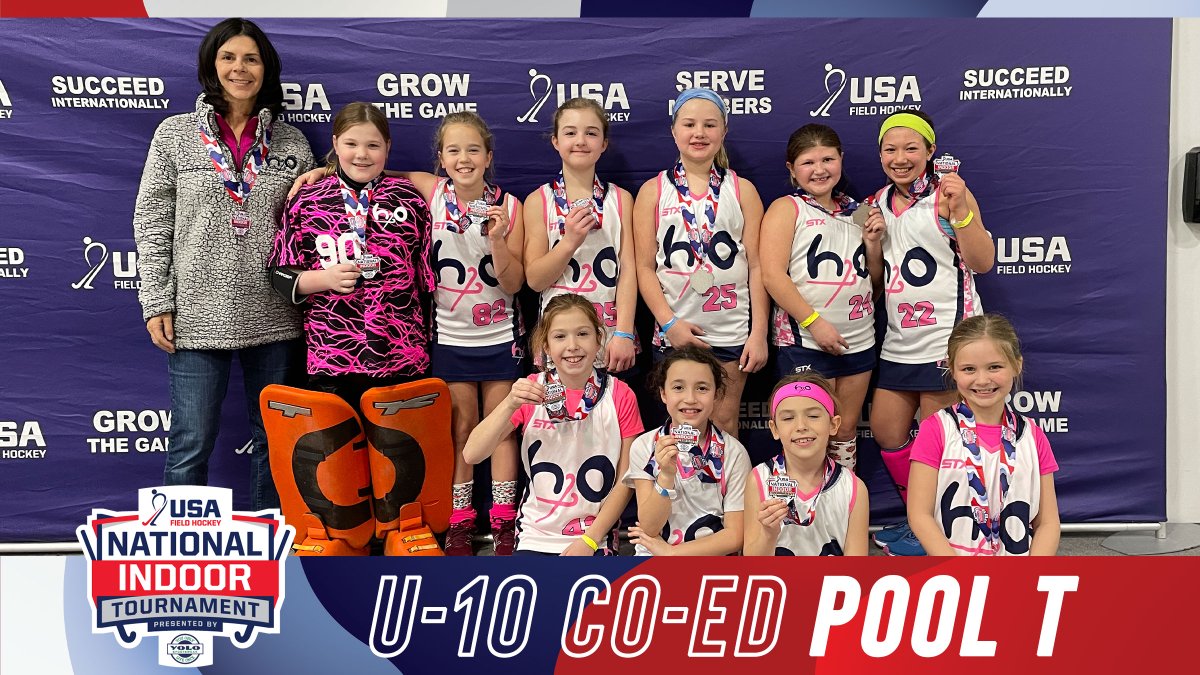 USAFieldHockey's tweet photo. And the final set of 2022 U-10 and U-12 Co-Ed National Indoor Tournament, presented by @YOLOSportswear, Pool Winners! 🥇 Congratulations!

U-10 T: @h2ofieldhockey 
U-12 F: @Focus Pink

#NIT2022 https://t.co/geW27vv1M4