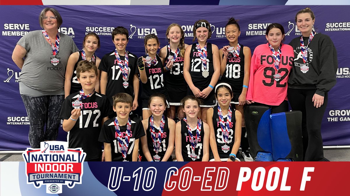 USAFieldHockey's tweet photo. And the final set of 2022 U-10 and U-12 Co-Ed National Indoor Tournament, presented by @YOLOSportswear, Pool Winners! 🥇 Congratulations!

U-10 T: @h2ofieldhockey 
U-12 F: @Focus Pink

#NIT2022 https://t.co/geW27vv1M4