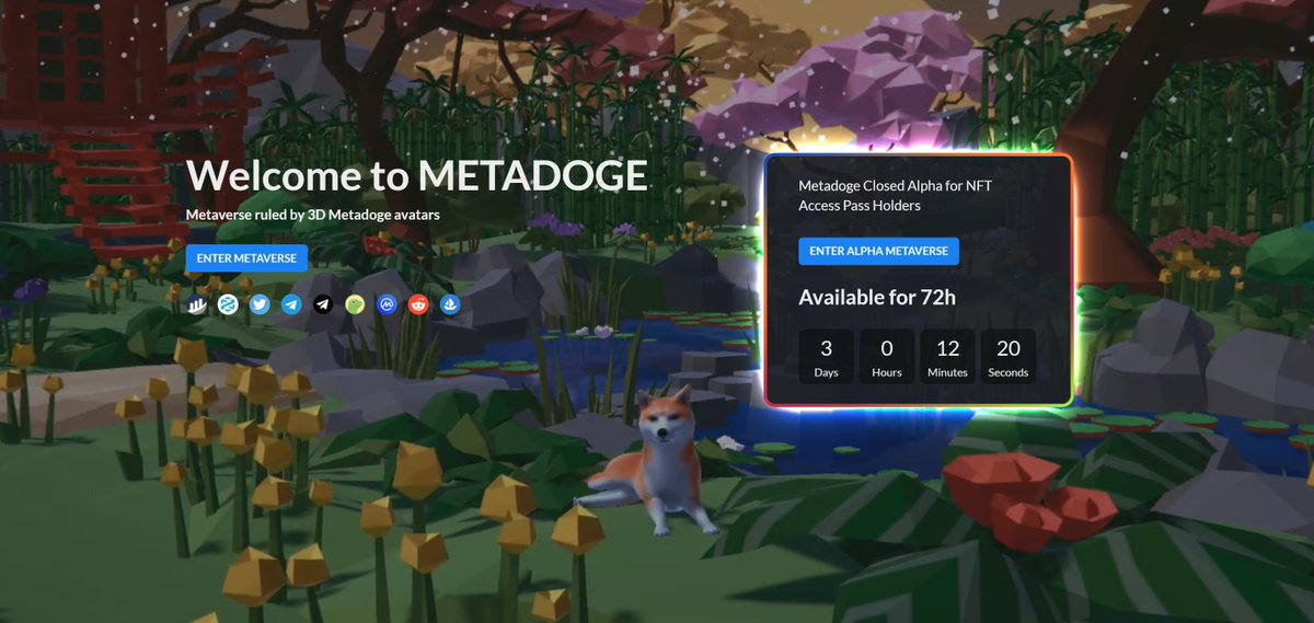Metadogetoken's tweet photo. Metadoge Closed Alpha for NFT Access Pass
Remember, it's Alpha release:
- it's early release, feedback helps us develop Metadoge Metaverse🐶
- we will reward most active Metaverse users: post screenshots and videos taken from Alpha on Metadoge
https://t.co/s5DJqDjLtB https://t.co/qPe1GTHA7q