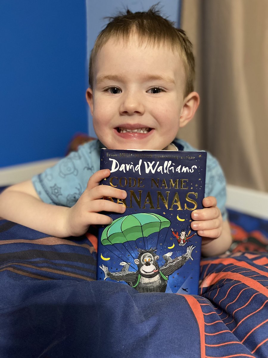 rookepaul's tweet photo. @davidwalliams So we’ve just finished this belter and what a wonderful story. This wee guy was totally hooked from start to finish and has just recapped the whole story with such joy. #codenamebananas Next up…Gangsta Granny! https://t.co/fd8oTClSes