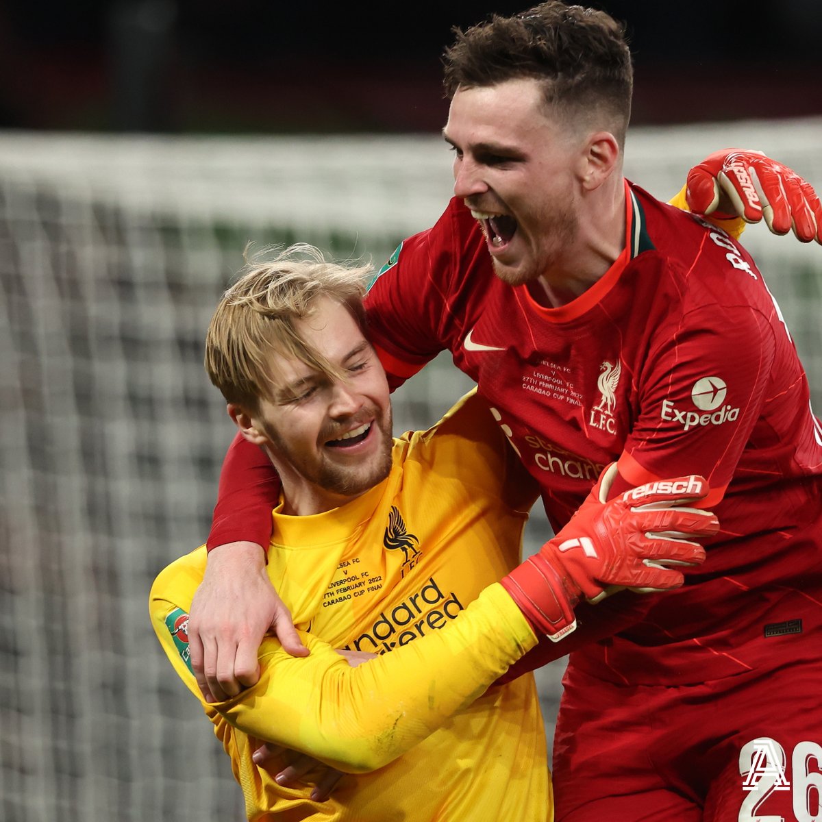 TheAthleticFC's tweet photo. Jurgen Klopp's decision to start Caoimhin Kelleher over Alisson in the #CarabaoCupFinal paid off in a way he may not have expected, as he scored what proved to be the winning penalty for #LFC 

A lively night in Cork awaits... 🔴

📝 @Simon_Hughes__

➡️ https://t.co/1R5R4vpmL4 https://t.co/QfGWiUo3EV