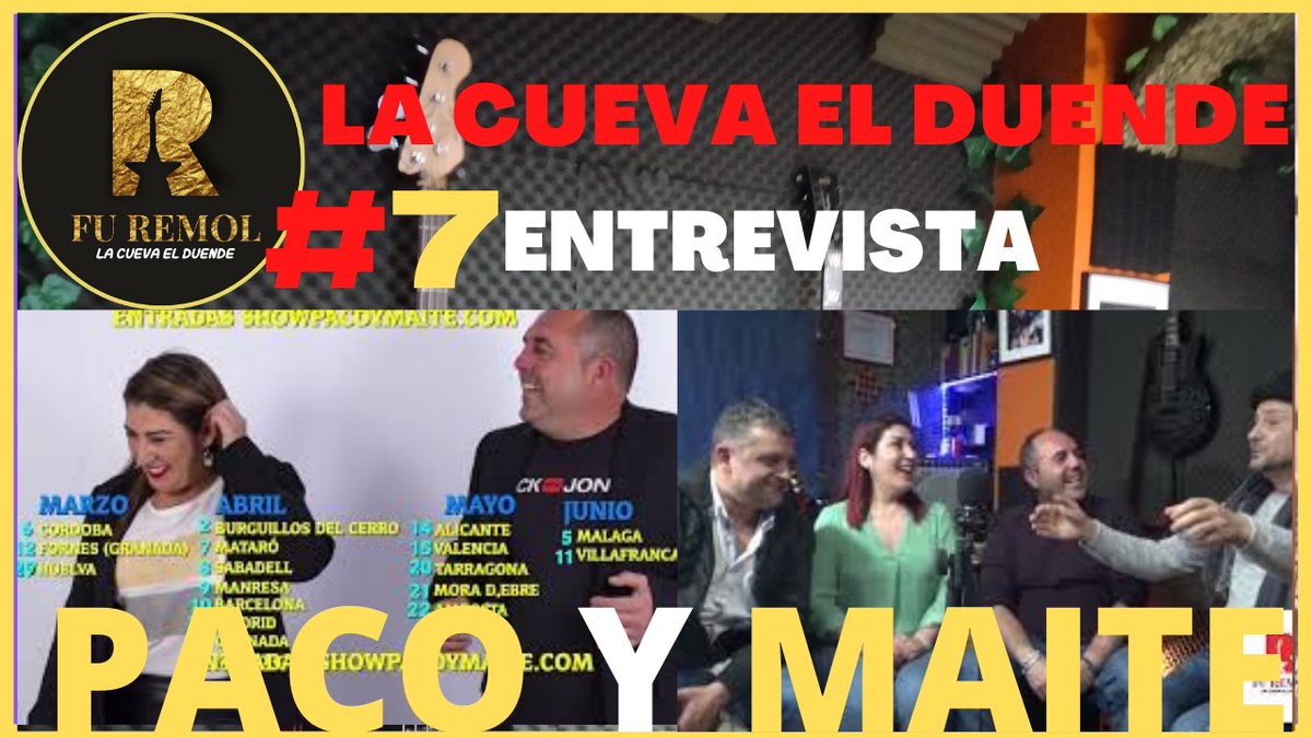 charlyelduende's tweet photo. ♫ ◢ FU REMOL ◣🔴#7  🎭Entrevista  Paco y Maite  "YOU JAJA" https://t.co/bC7vj05kMo a través de @FacebookWatch 
#furemollacuevaelduende #Entrevistas #musicaendirecto https://t.co/EYj3SdVSTY