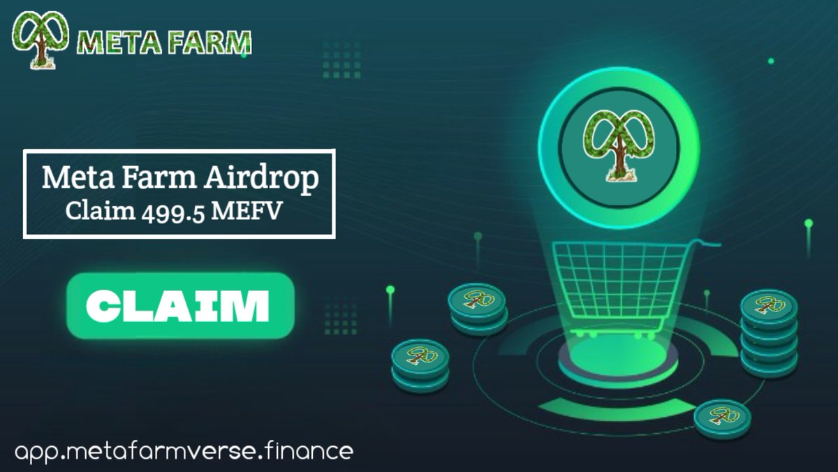 airdrop14189217's tweet photo. 🚀 Meta Farm Airdrop

💰 Claim 500 $MEFV
👤 Refar and get 100% of $MEFV

🔗Join airdrop : https://t.co/St04Kb0eg8

💲 Listing Price : 1 BNB = 50,000 $MEFV

⚠️Warning : Invest at your own risk.if you buy token and lost your money then i am not responsible for it. https://t.co/oSlGRUHRpd