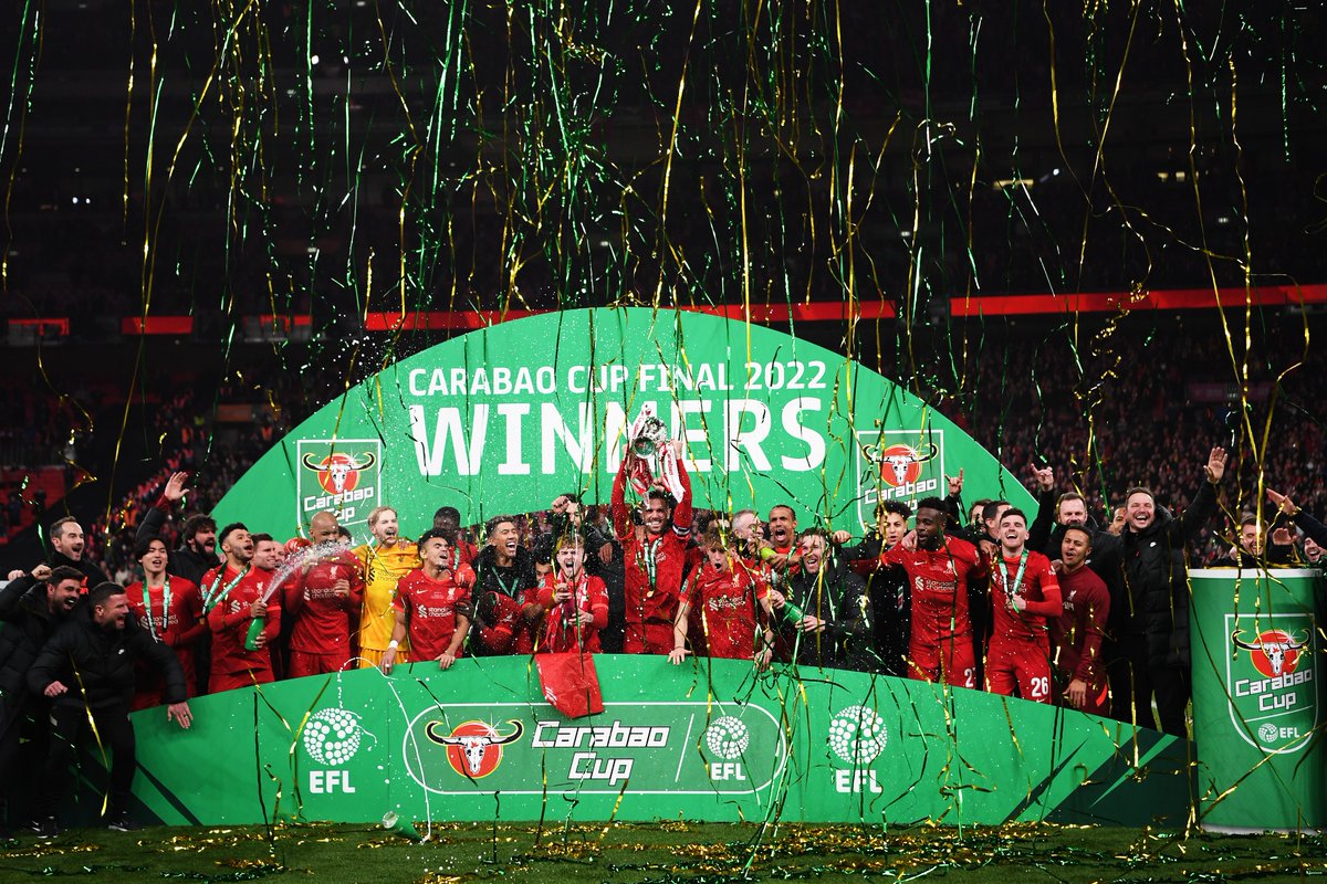 wembleystadium's tweet photo. 🏆🏆🏆🏆🏆🏆🏆🏆🏆

A record breaking ninth league cup victory under the arch  🏟️

#CarabaoCupFinal https://t.co/fEb1WOF8ML