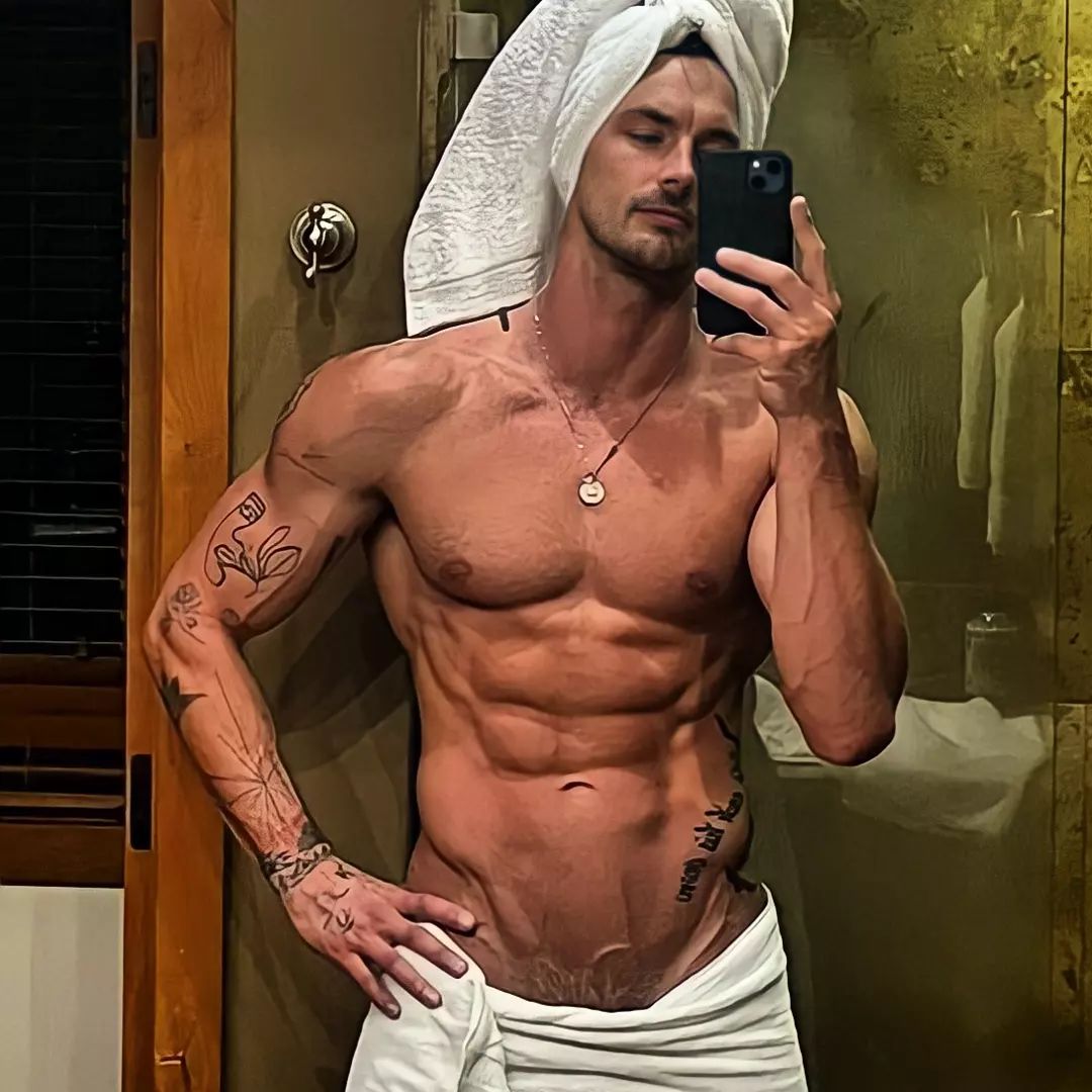 Christian Hogue's suggestive pose