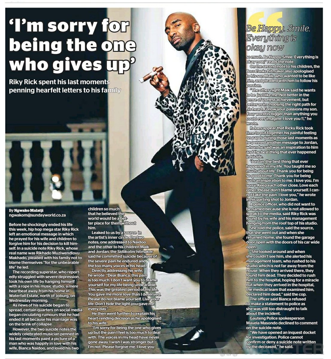 msphats85's tweet photo. Eish! Rest easy Riky🙏🕊️🕊️🕊️ https://t.co/RiZWPca7ug