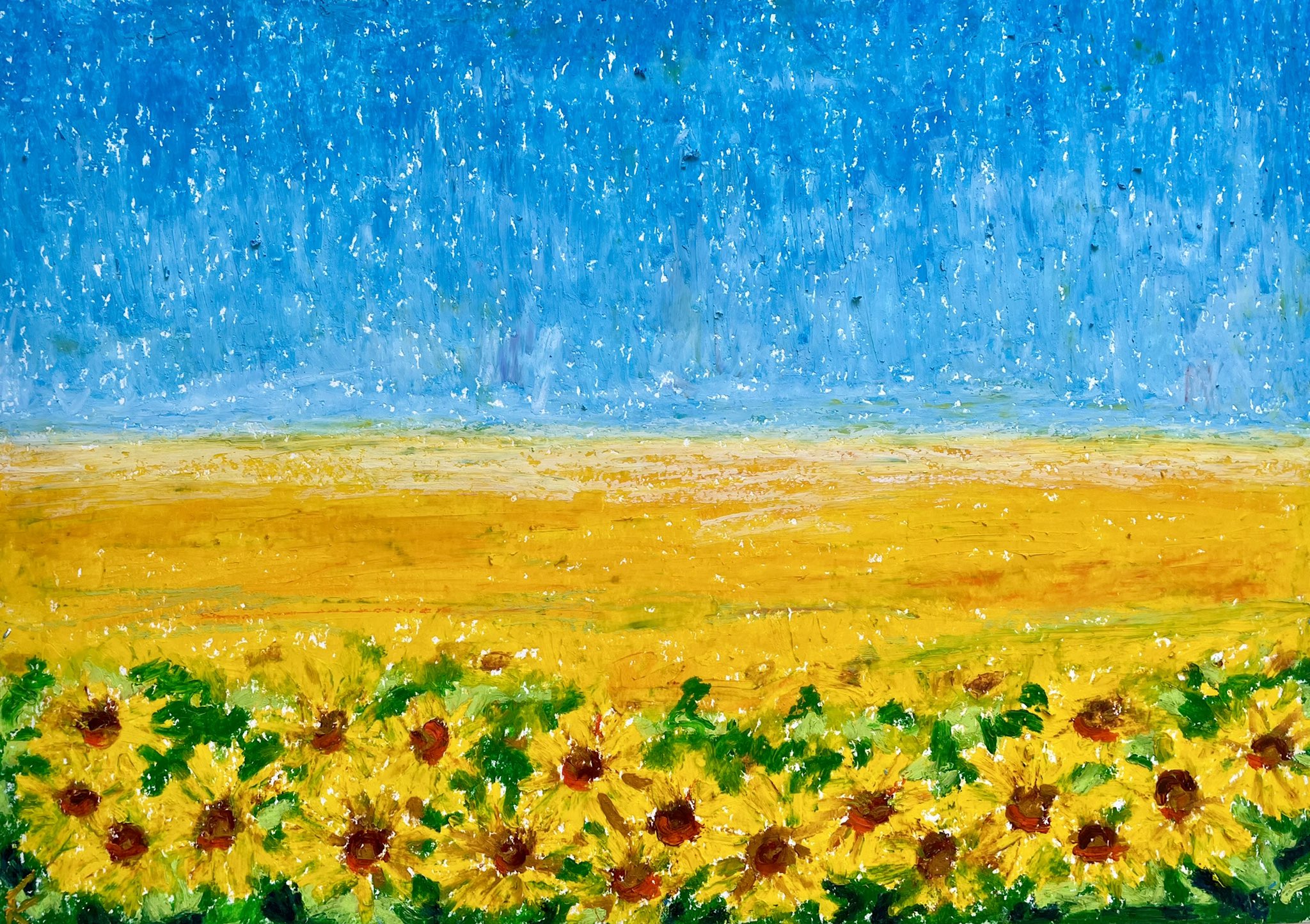 Oil Pastel Drawings Of Sunflowers