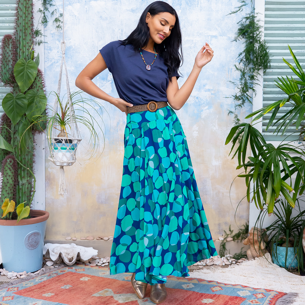 mombasarose's tweet photo. Be a jewel amongst the clouds in the stunning Atlantis Emerald Zinzi Maxi Skirt. Featuring a soft and flowing cut decorated in an oh-so-flattering, green and teal spot print. The lovely retro vibe of this design is a styling dream. https://t.co/DsvcQYo2Jt https://t.co/LXp38eoZFp