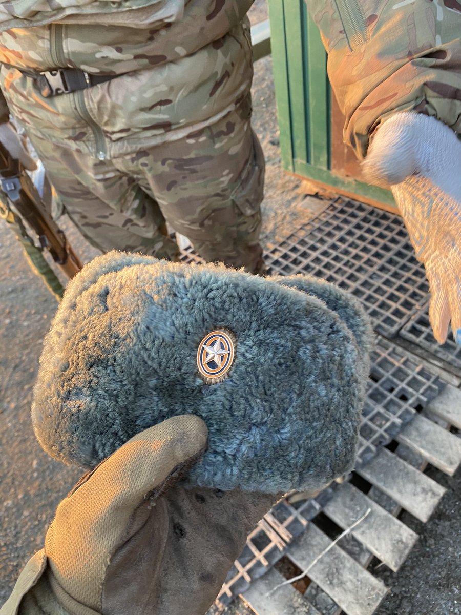 Smetalini's tweet photo. A good trophy from the battlefield. Just don't ask me where the owner of this hat is. I would show, but Twitter may not like such content) You can support Ukraine in this fight. Having bought my works or donat 0x3D276E436a91724615283dfd07F7da7Fc6937406 #NFT #NFTs #NFTCommumity https://t.co/6joTk1MO8I