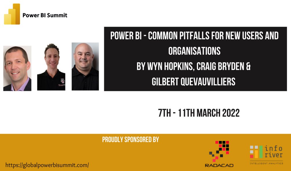 📣 Power BI Summit is now just 1 week away!!
Check out this session by Wyn, Gilbert &amp; Craig
<a href="/cbryden/">Craig Bryden</a> 
 <a href="/GilbertQue/">𝘎𝘪𝘭𝘣𝘦𝘳𝘵 #FourMoo</a> 
<a href="/wynhopkins/">Wyn - Now on BlueSky</a> 
globalpowerbisummit.com
#RADACAD #Inforiver #PowerBISummit #PowerBI