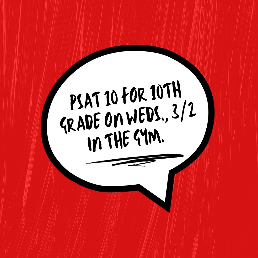 LEAGECAdvising's tweet photo. Don’t forget about the PSAT 10! Reminders: review your student guide, get a good night’s sleep, eat a good breakfast and do your best! https://t.co/GctXieCPcA