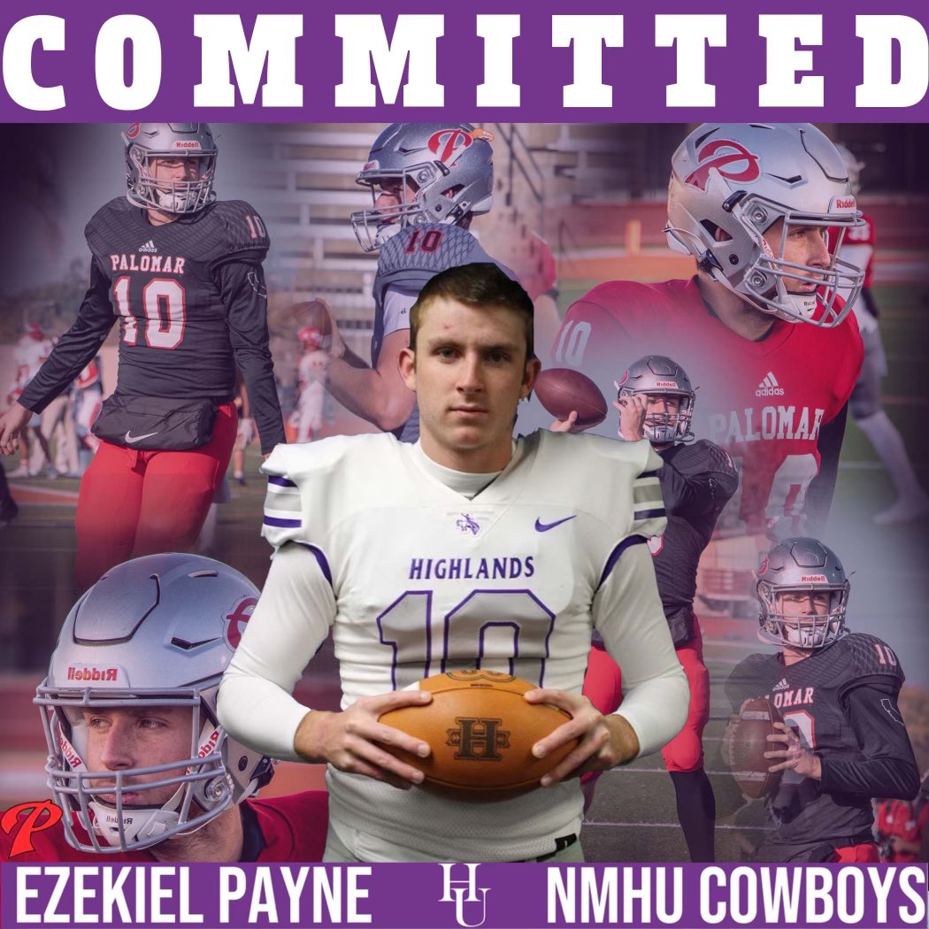 Palomar Football (@palomarfootball) on Twitter photo Congratulations to Co-Offensive Player of the Year and local product out of Rancho Bernardo High School <a href="/ZekePayne10/">Zeke Payne</a> on his commitment to New Mexico Highlands University ❗️ Congratulations to Co-Offensive Player of the Year and local product out of Rancho Bernardo High School <a href="/ZekePayne10/">Zeke Payne</a> on his commitment to New Mexico Highlands University ❗️