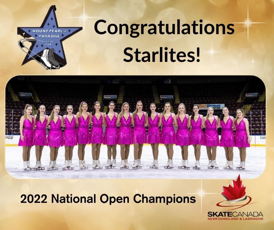 hot991fm's tweet photo. The Mount Pearl Paradise Open Starlites are National Champions!! Congratulations to an incredible bunch of ladies we are so proud of you!!! WOW !!! @MPPSKATE
#Hot991fm
#skatecanada
#mppskate
#synchro22 https://t.co/rHNcJ7TeC1