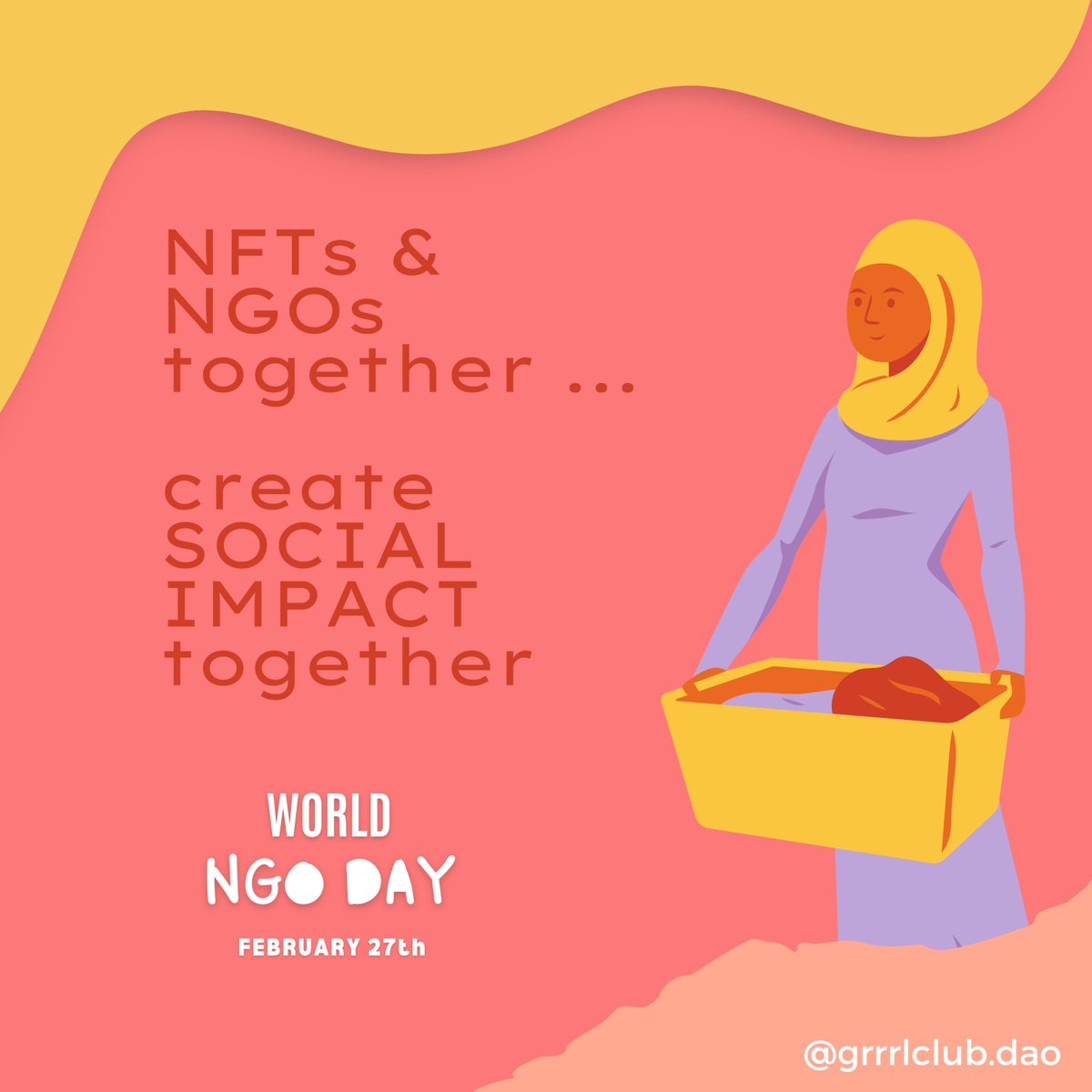 TheGrrrlClub's tweet photo. NFTs are changing the ways we pay it forward. Many NFT projects such as @reli3fxyz are community-driven &amp; make large donations to help shape a better world through charity!

A big thank you to all the members of our NFT communities in the web3 space.

Happy #WorldNGODay to all!♥️ https://t.co/hS3YlMETa0