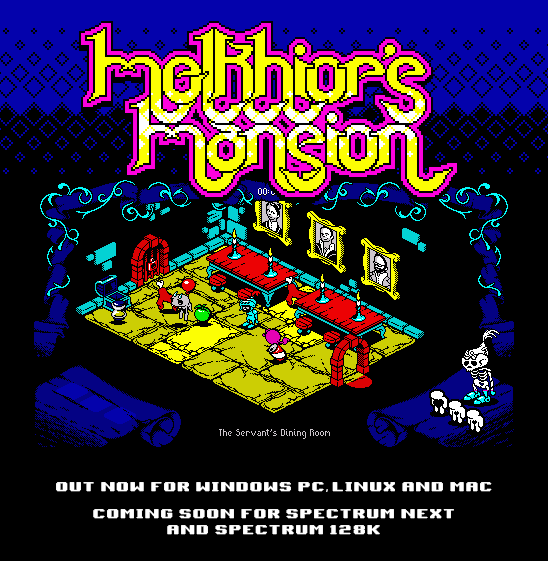 Melkhior's Mansion, free for Windows, Linux and Mac at bitglint.itch.io/melkhiors-mans… <a href="/hot_piping/">Craig Stevenson</a> <a href="/alberto_mcalby/">Alberto J. González</a> <a href="/BobsStuffGames/">Bob Smith</a> <a href="/9bitcolor/">9bitcolor</a> #melkhiorsmansion #gamedev #monogame #indiedev